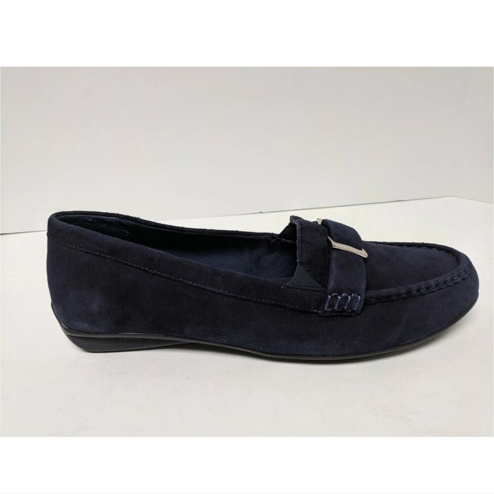 Walking Cradles March Loafers, Navy Suede, Womens 10 Extra Wide